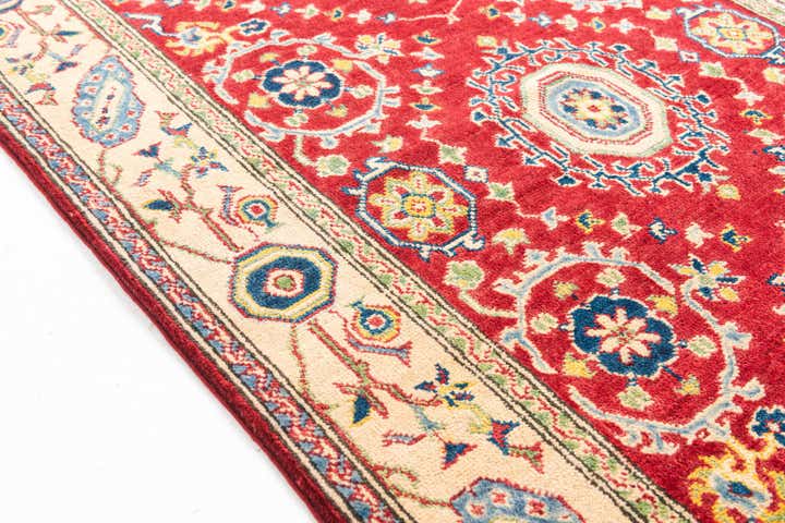 3' 4 x 4' 10 Hand Knotted Kazak Rug