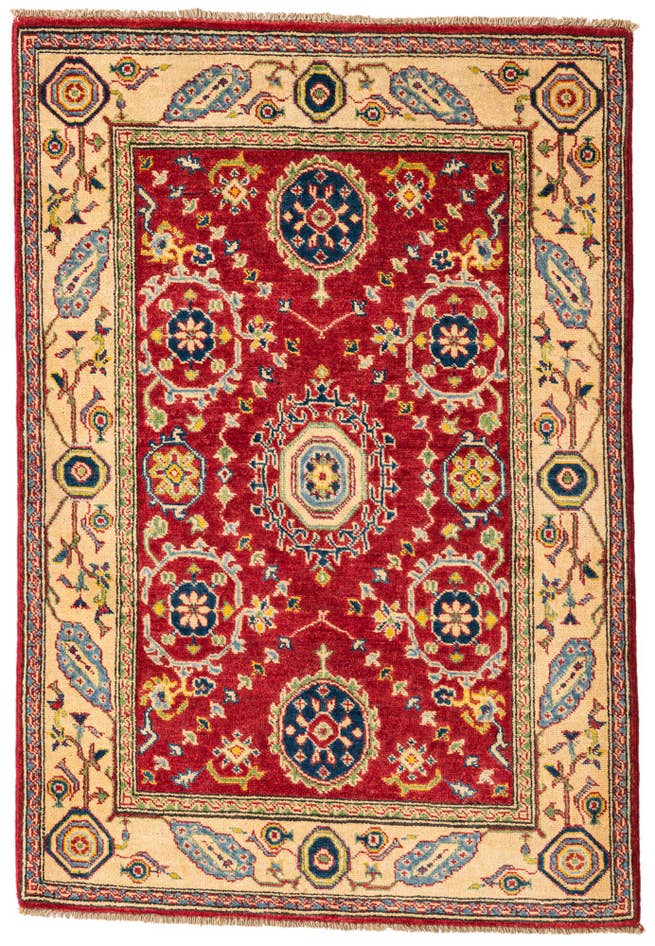Detail image of 3' 4 x 4' 10 Hand Knotted Kazak Rug