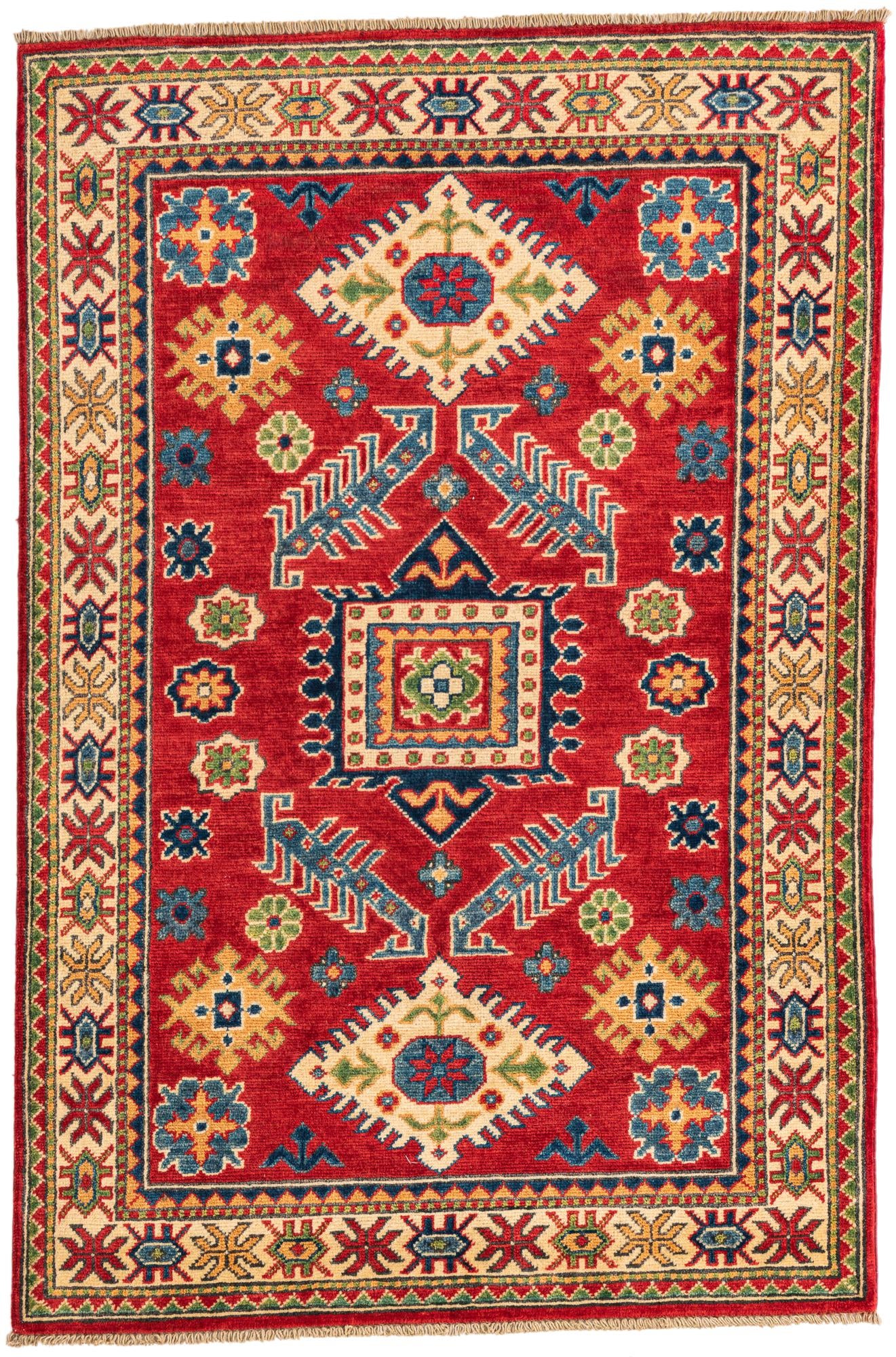 3' 3 x 5' Hand Knotted Kazak Rug