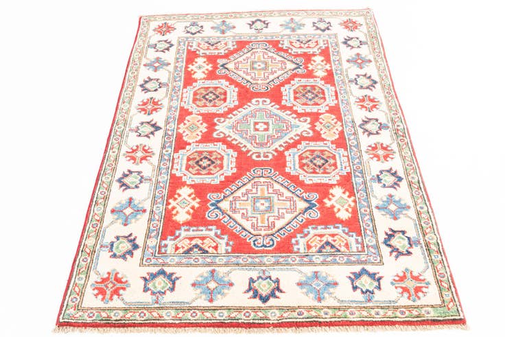 Detail image of 3' 4 x 5' Hand Knotted Kazak Rug