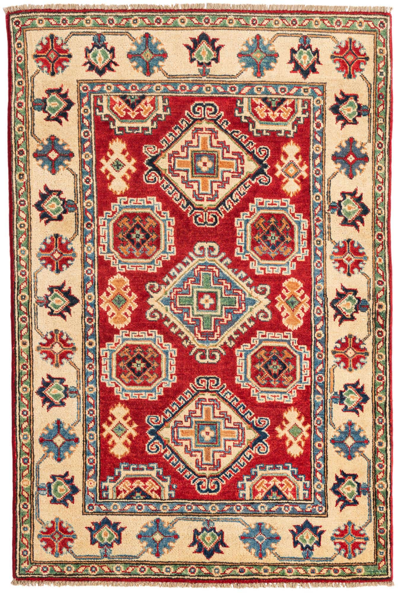 3' 4 x 5' Hand Knotted Kazak Rug