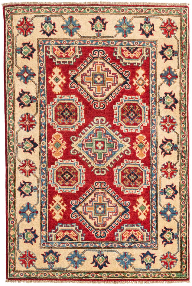 Detail image of 3' 4 x 5' Hand Knotted Kazak Rug