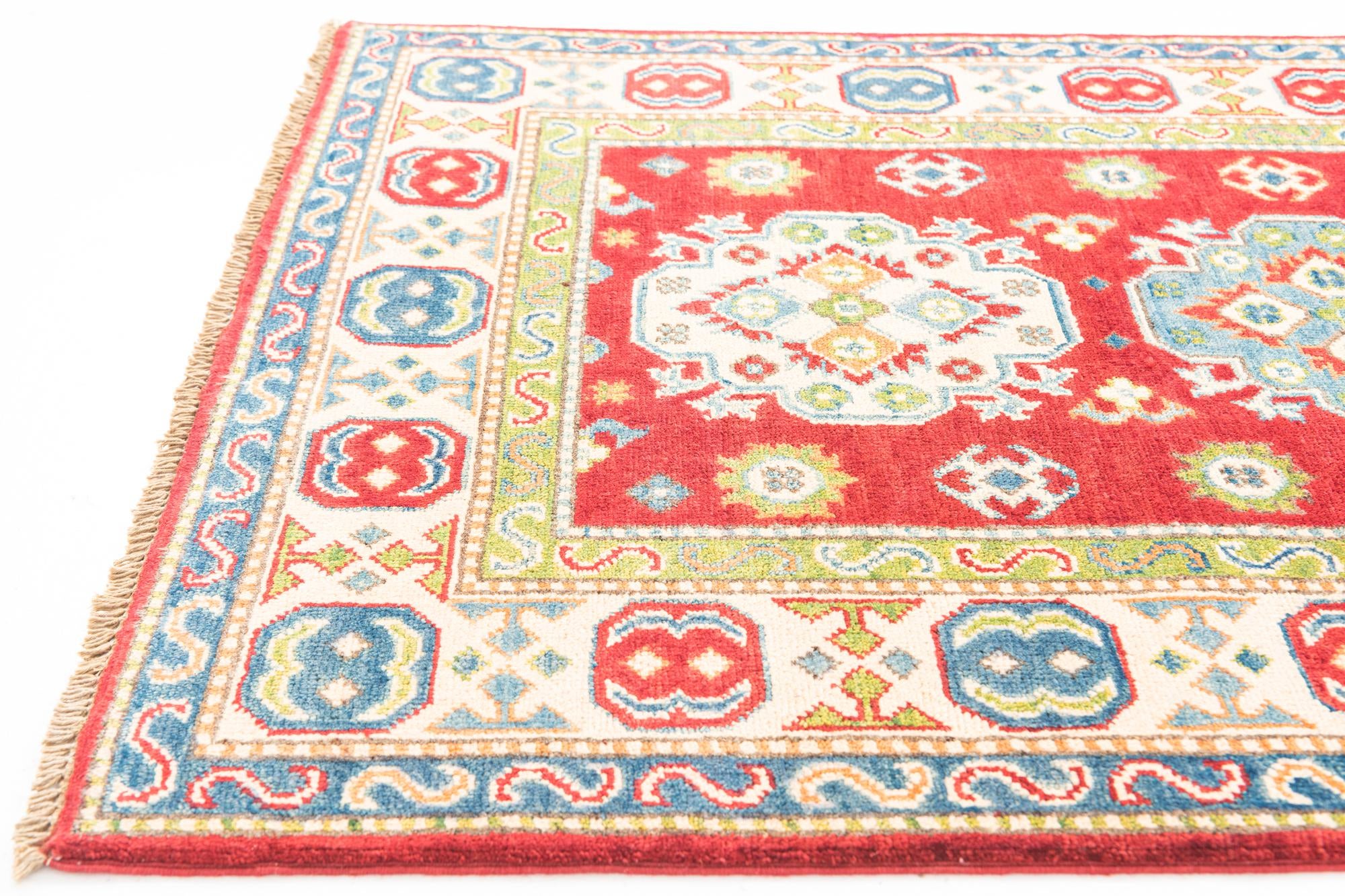 3' 2 x 4' 10 Hand Knotted Kazak Rug