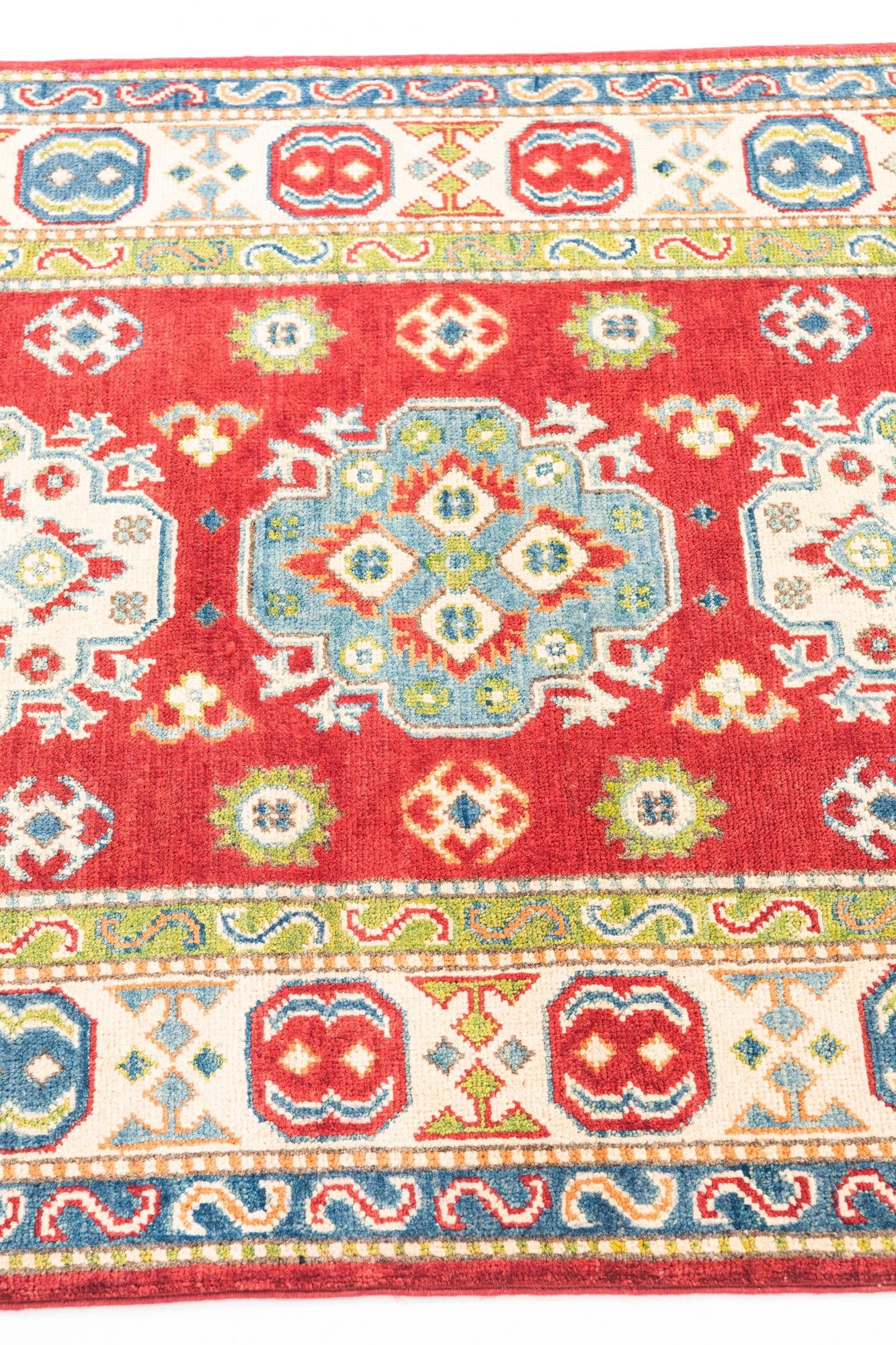 3' 2 x 4' 10 Hand Knotted Kazak Rug