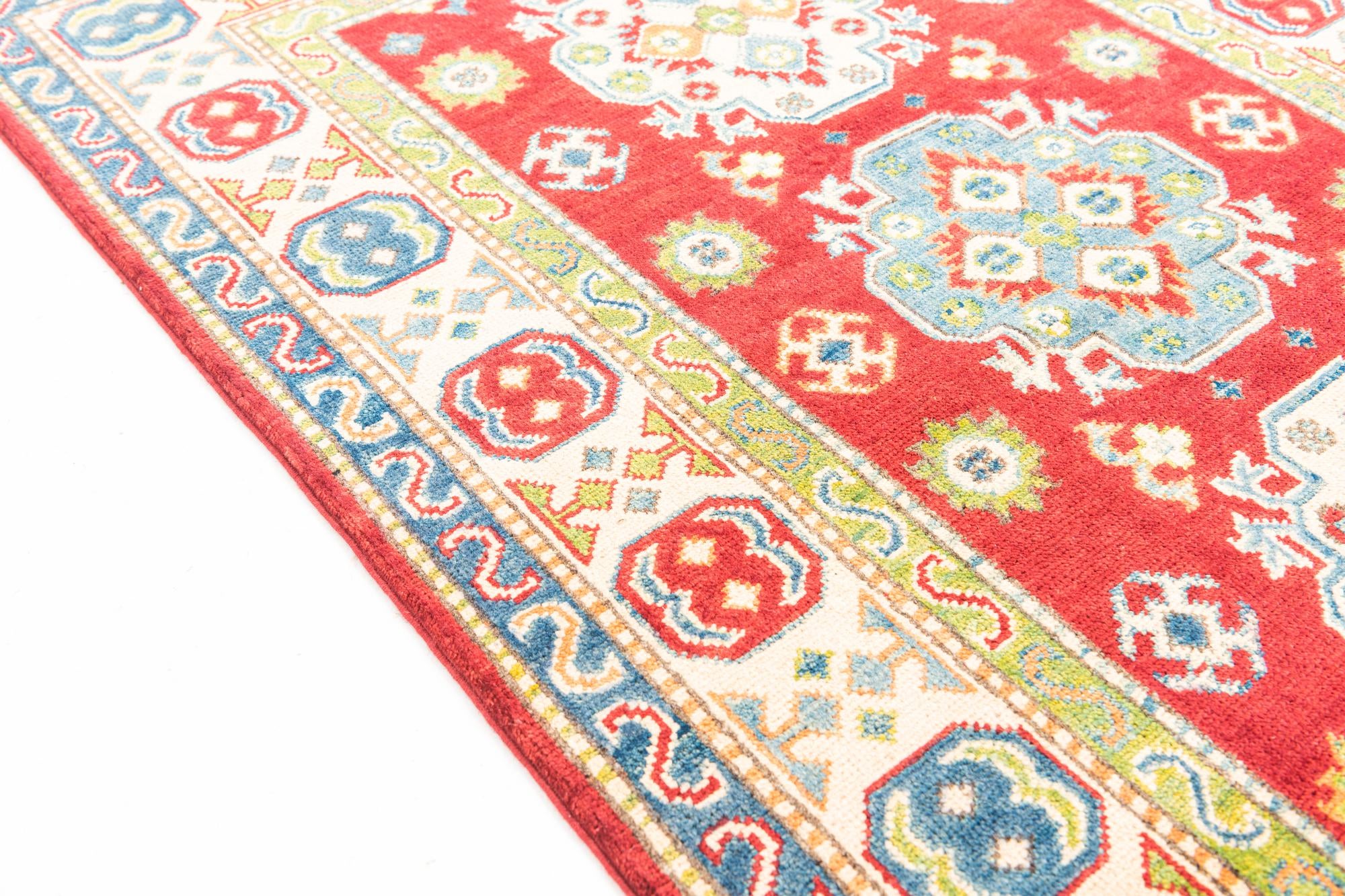 3' 2 x 4' 10 Hand Knotted Kazak Rug