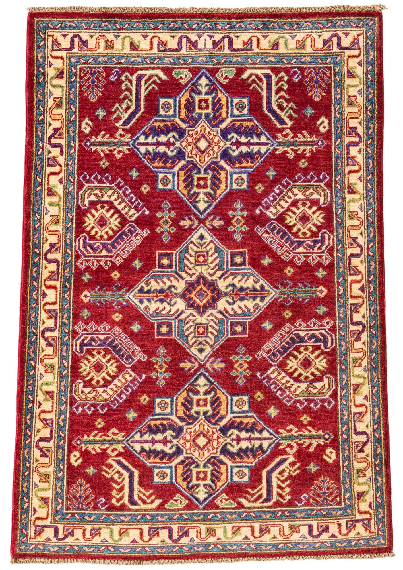 3' 3 x 4' 10 Hand Knotted Kazak Rug