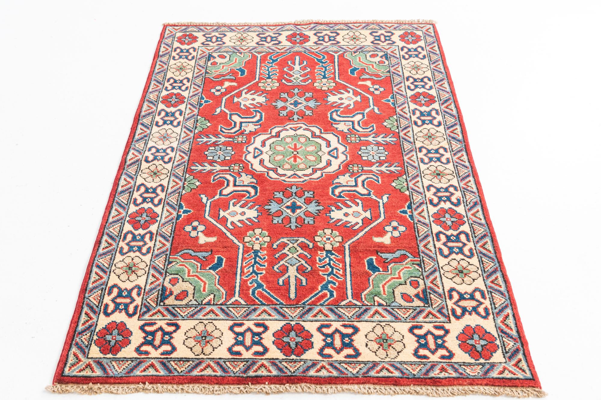 3' 4 x 5' Hand Knotted Kazak Rug