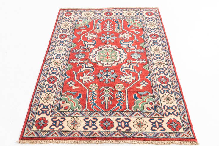 Detail image of 3' 4 x 5' Hand Knotted Kazak Rug