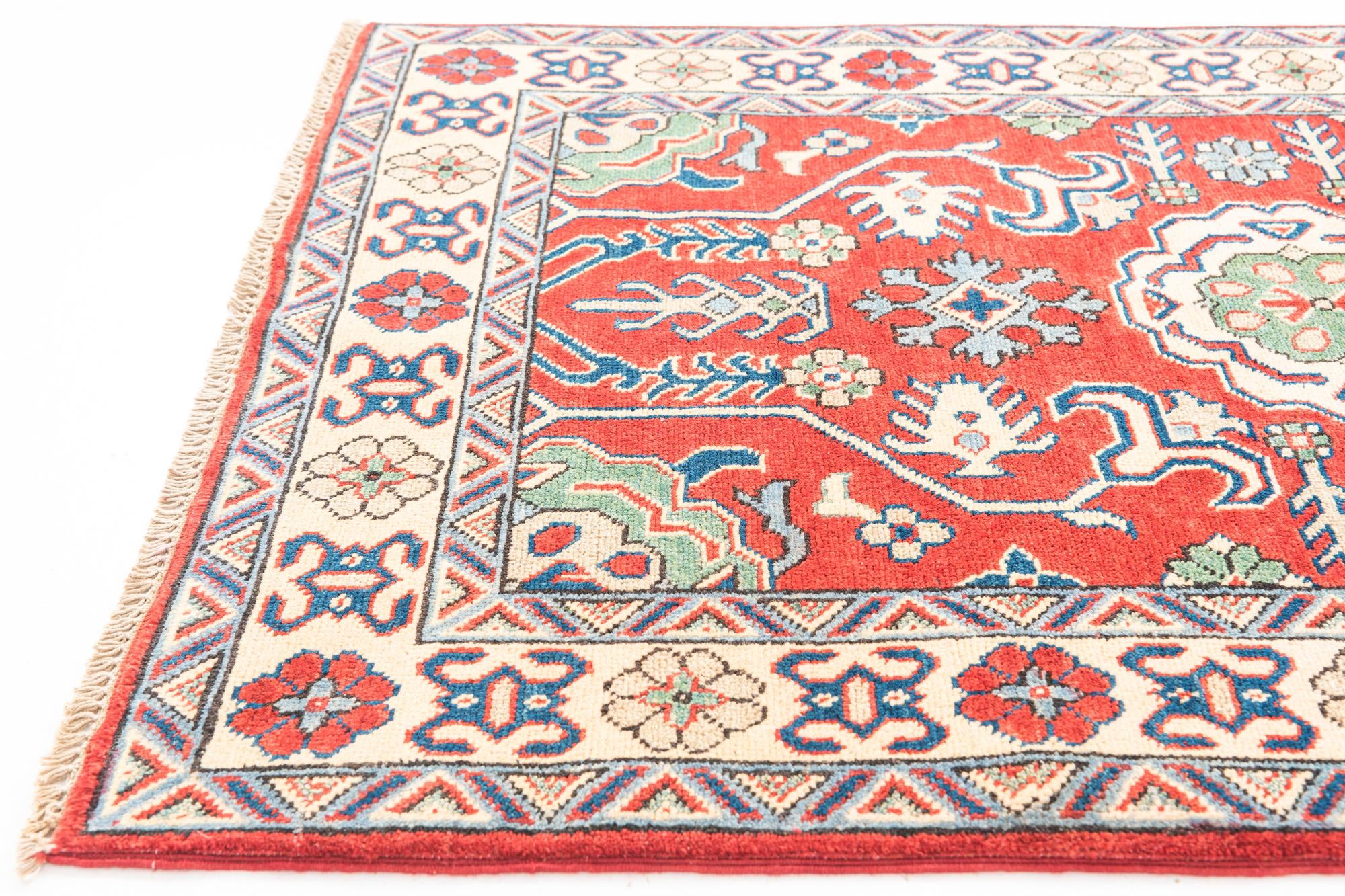 3' 4 x 5' Hand Knotted Kazak Rug