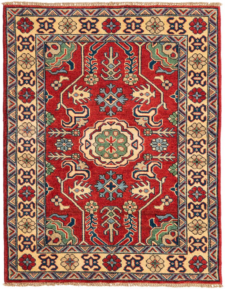 Detail image of 3' 4 x 5' Hand Knotted Kazak Rug
