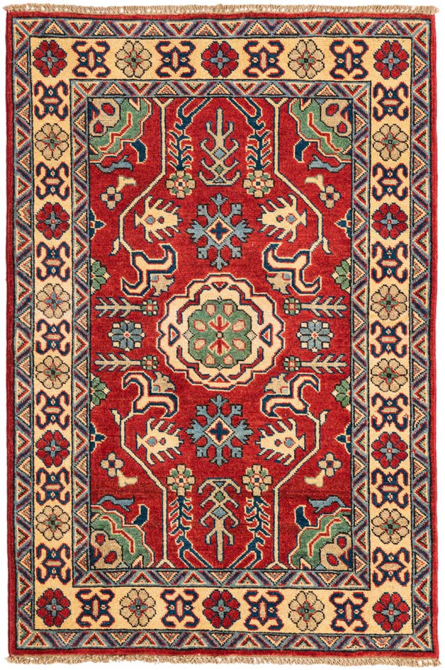 Detail image of 3' 4 x 5' Hand Knotted Kazak Rug