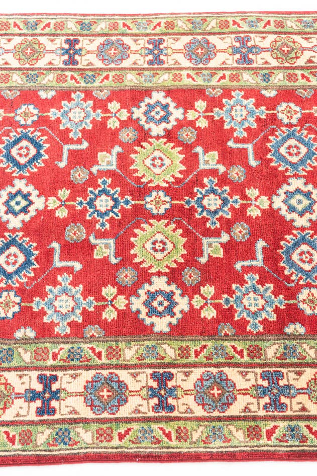 Detail image of 3' 2 x 4' 8 Hand Knotted Kazak Rug