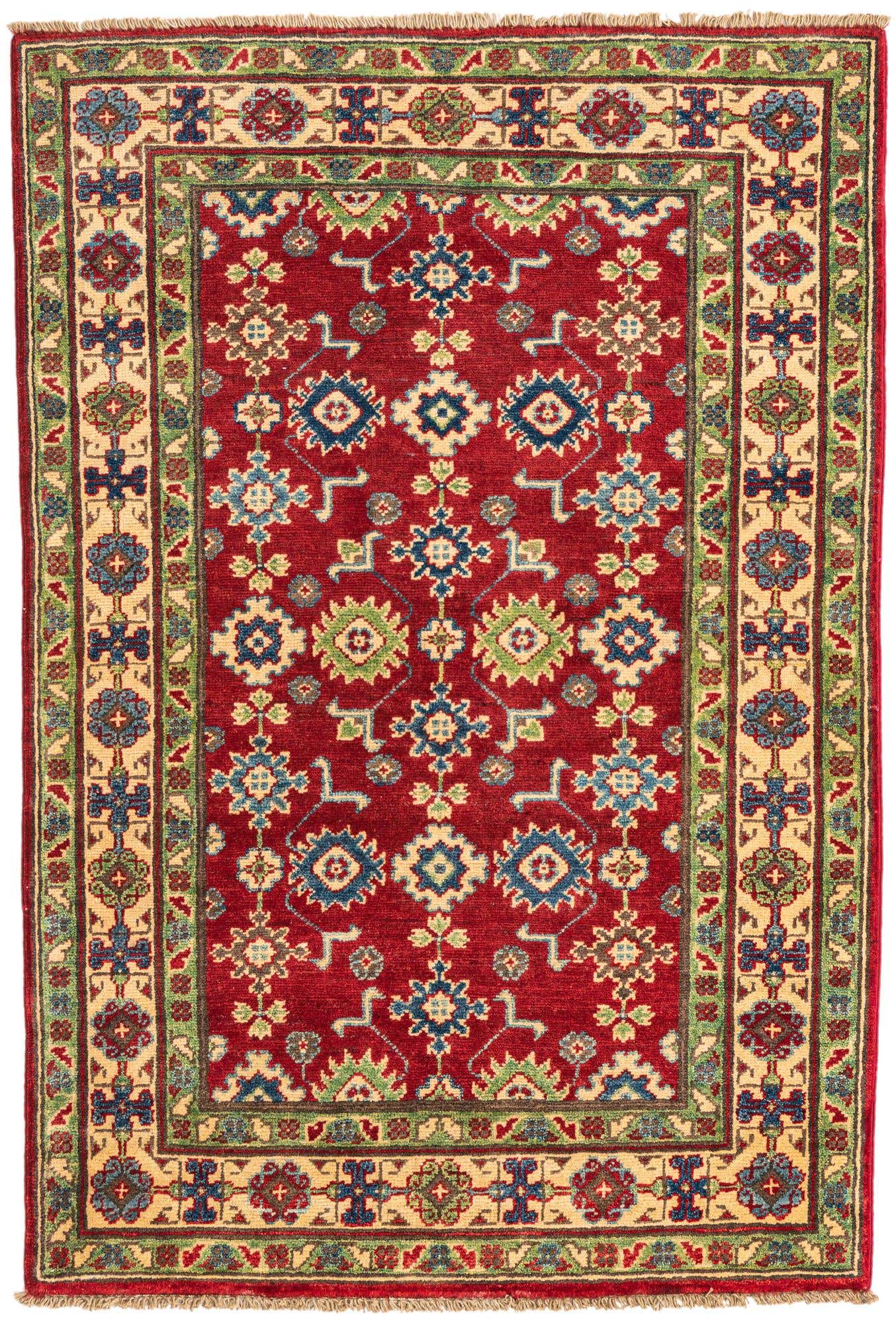 3' 2 x 4' 8 Hand Knotted Kazak Rug