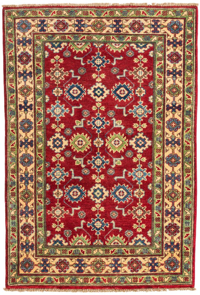 Detail image of 3' 2 x 4' 8 Hand Knotted Kazak Rug