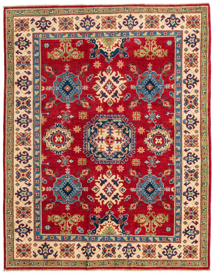 Detail image of 4' 10 x 6' 7 Hand Knotted Kazak Rug