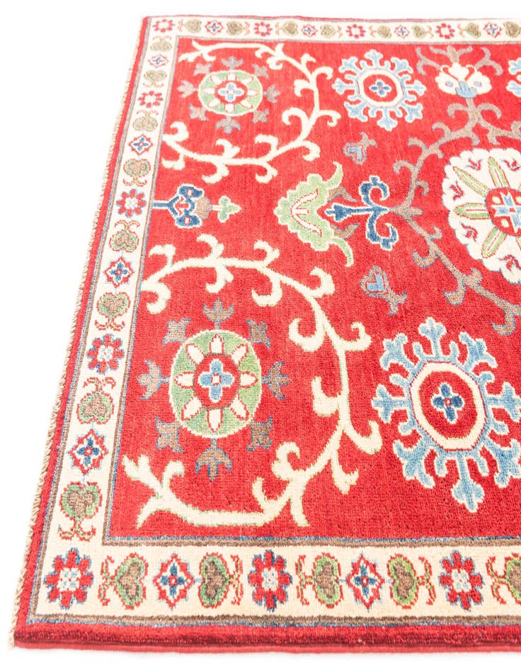 Detail image of 4' 2 x 6'  Hand Knotted Kazak Rug