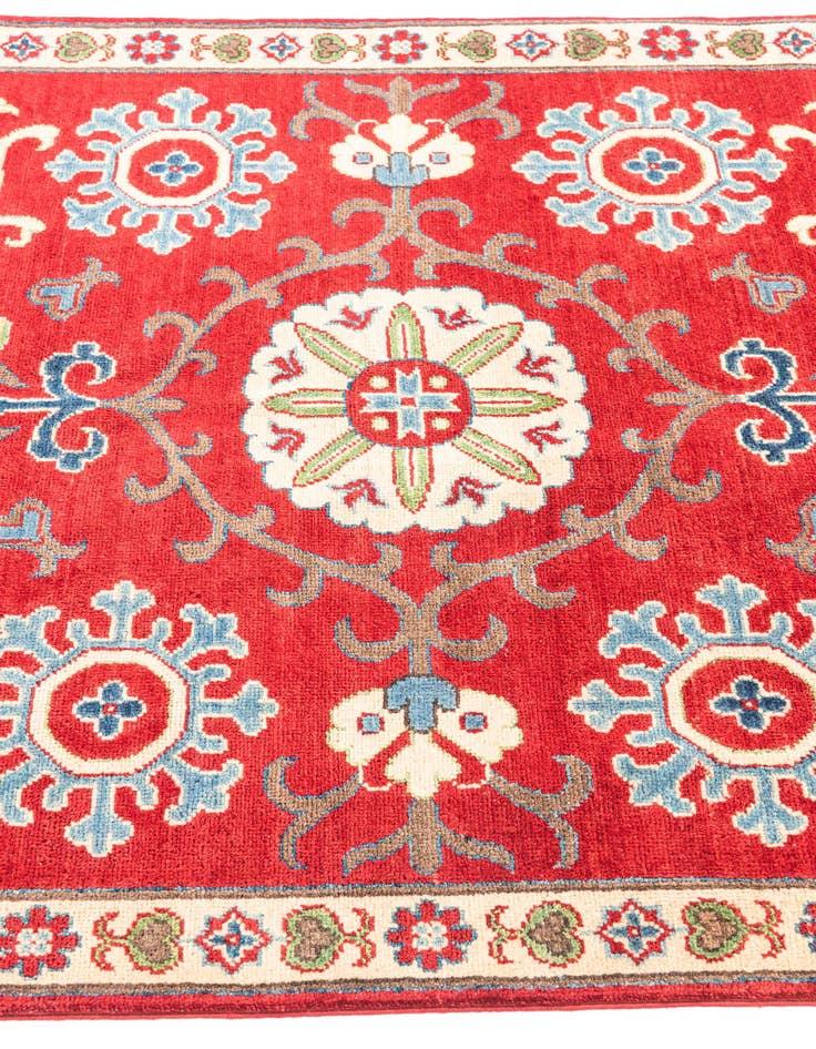 Detail image of 4' 2 x 6'  Hand Knotted Kazak Rug