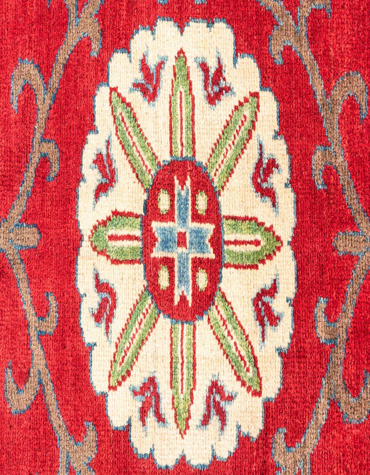 Detail image of 4' 2 x 6'  Hand Knotted Kazak Rug