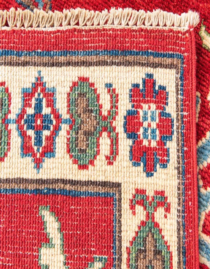 Detail image of 4' 2 x 6'  Hand Knotted Kazak Rug