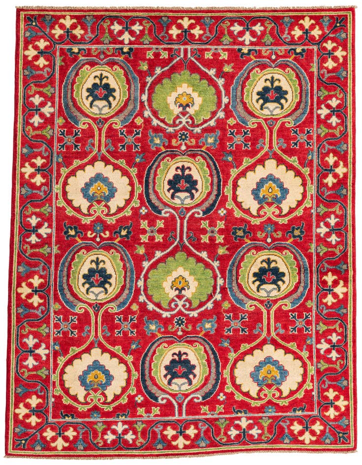 Detail image of 4' 10 x 6' 9 Hand Knotted Kazak Rug