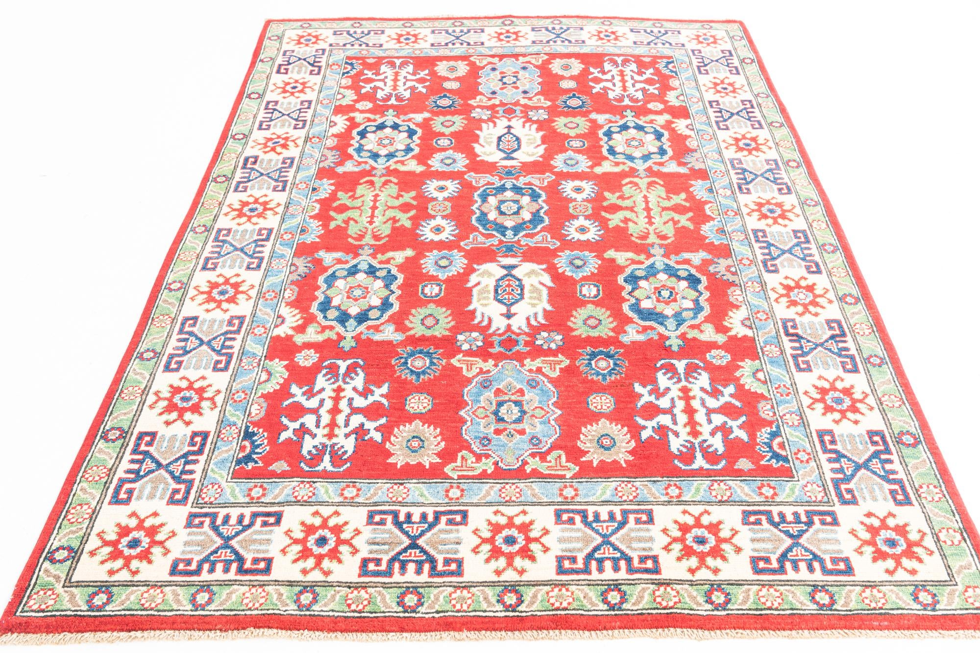 5' x 7' Hand Knotted Kazak Rug