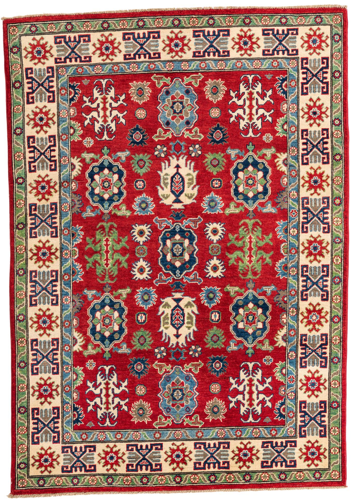 5' x 7' Hand Knotted Kazak Rug
