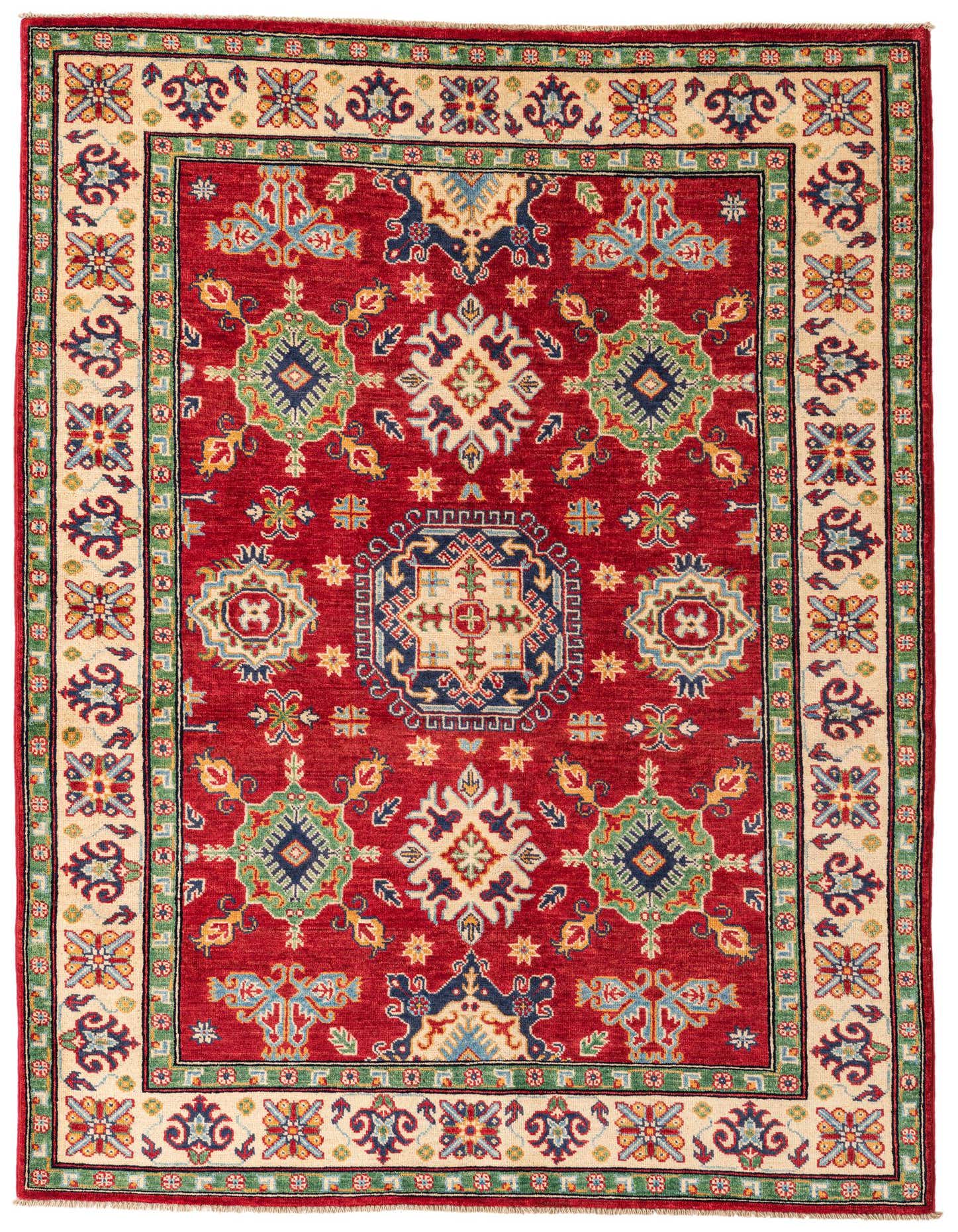 5' x 7' 1 Hand Knotted Kazak Rug