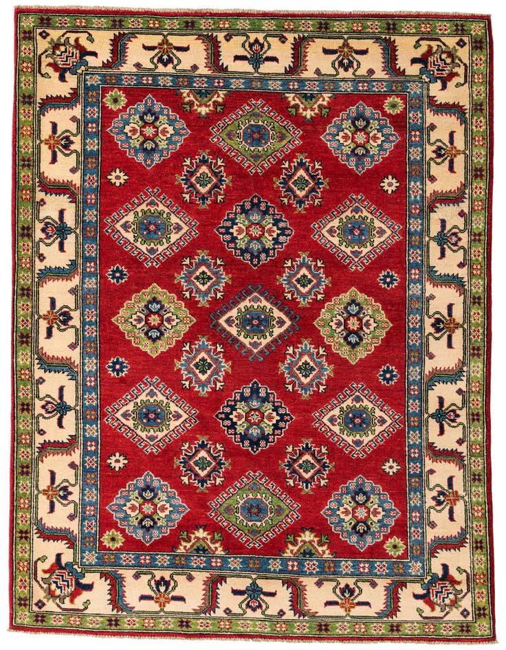 Detail image of 5' 1 x 7' 1 Hand Knotted Kazak Rug