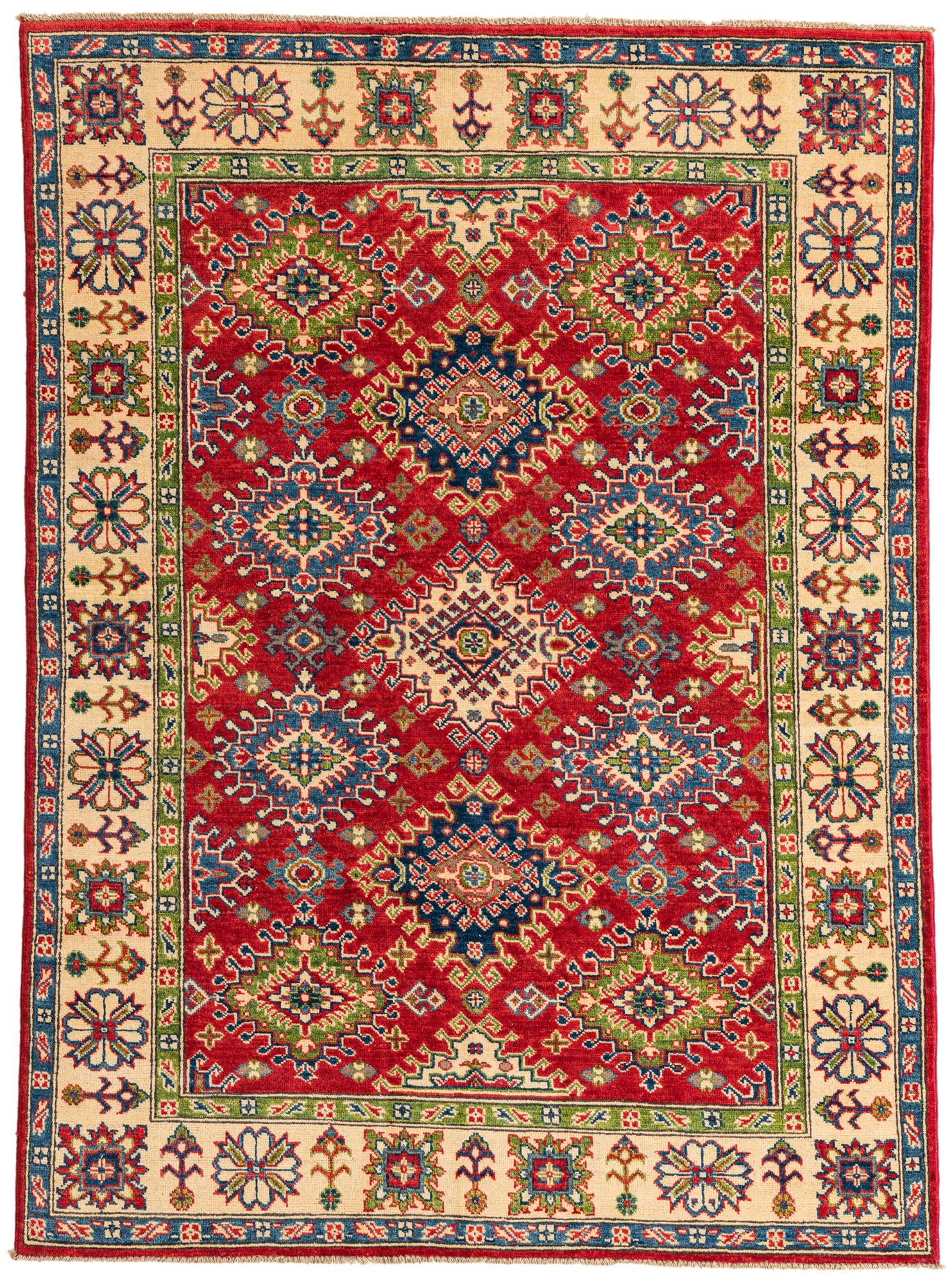 4' 9 x 6' 7 Hand Knotted Kazak Rug