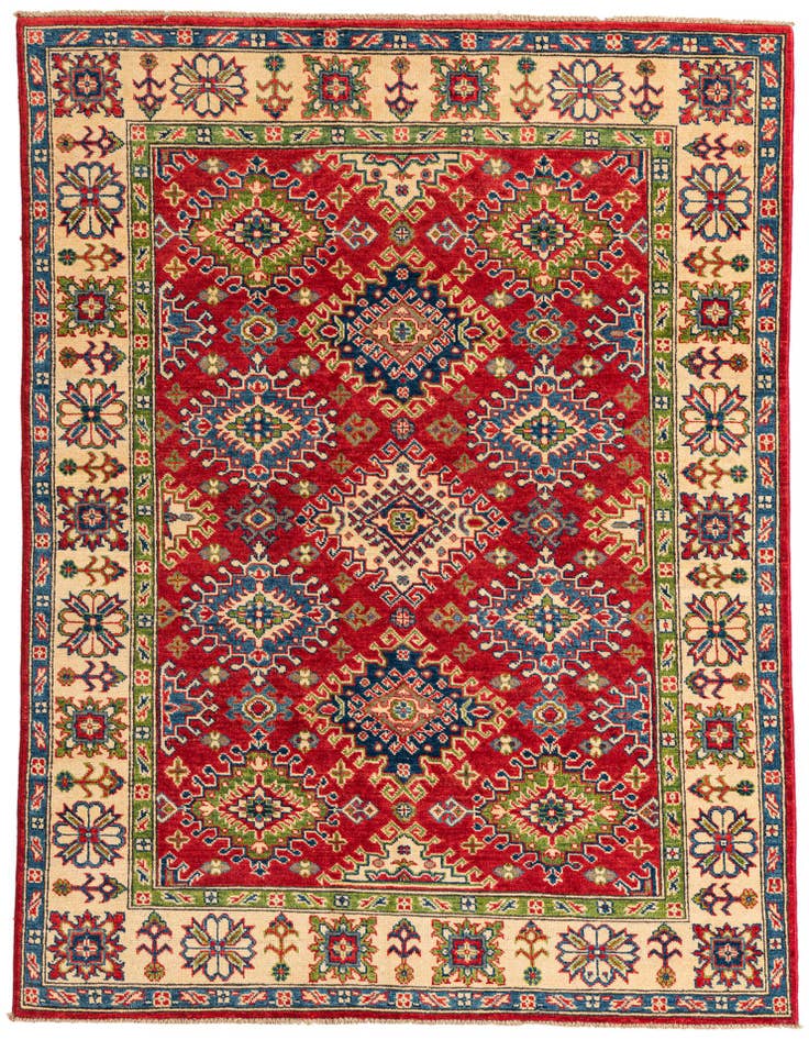 Detail image of 4' 9 x 6' 7 Hand Knotted Kazak Rug