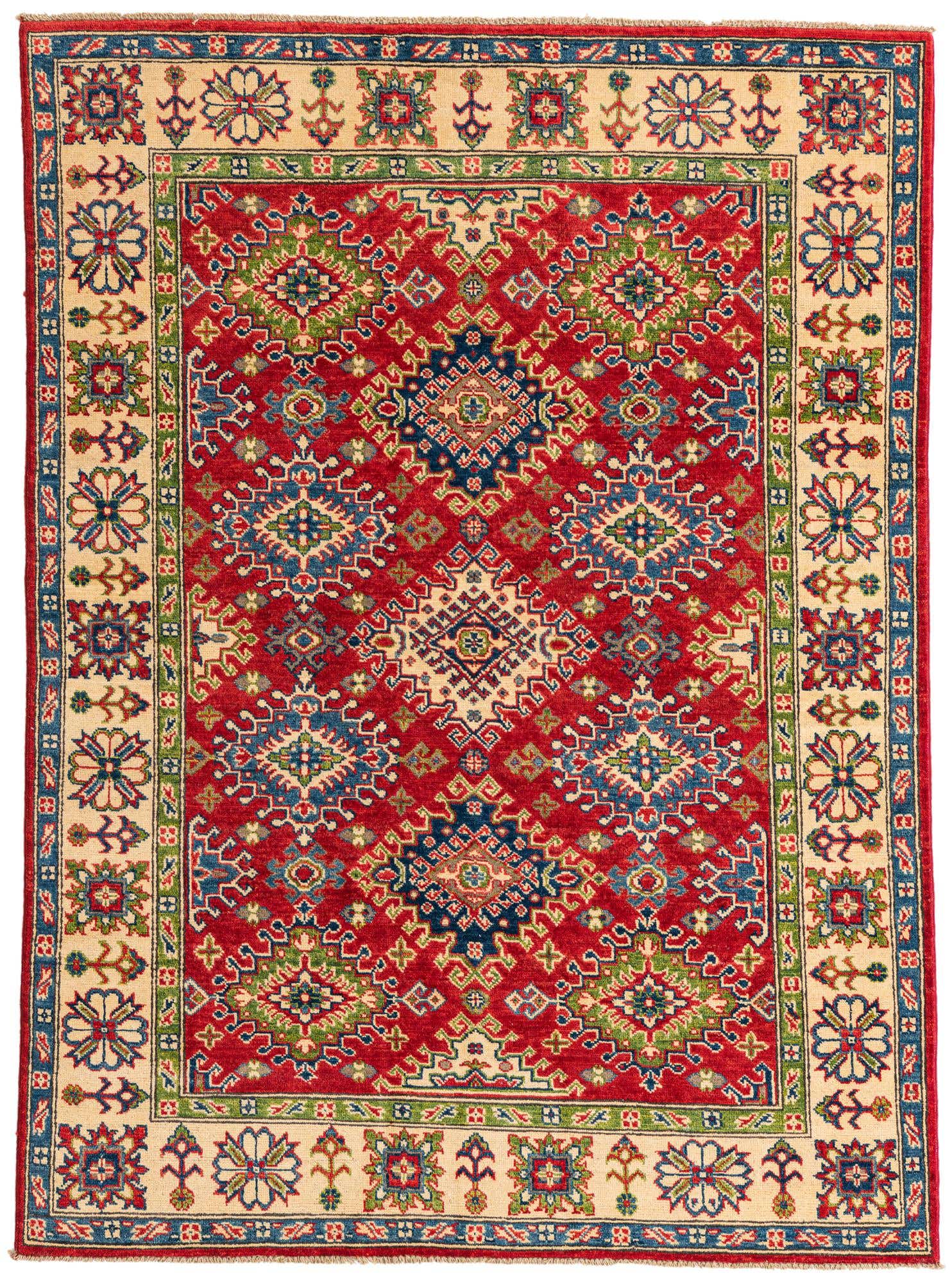 4' 9 x 6' 7 Hand Knotted Kazak Rug