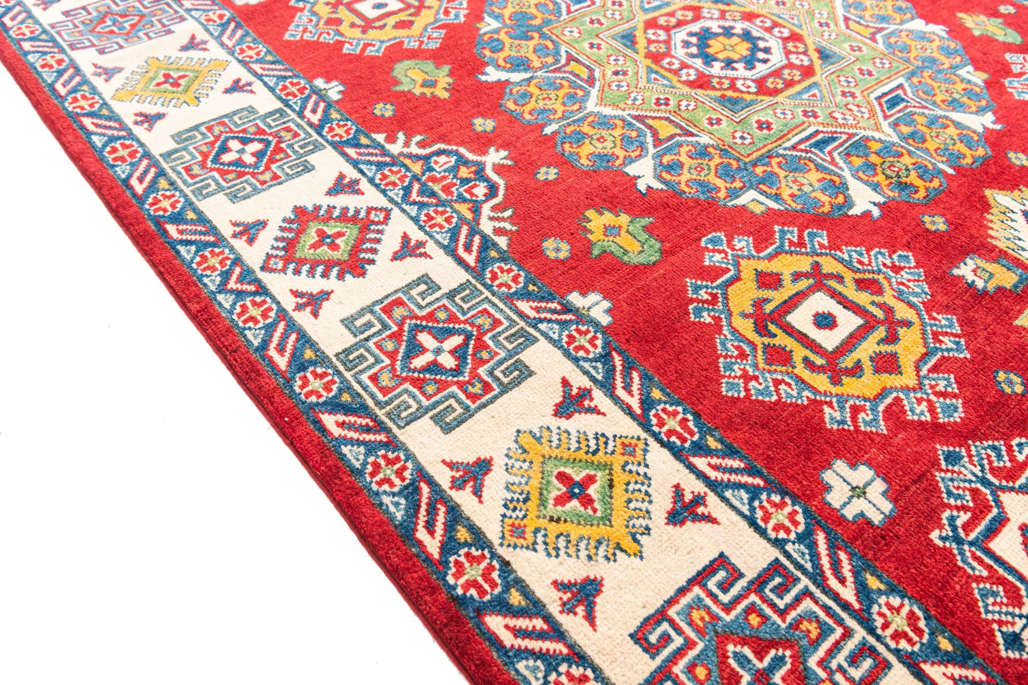 5' x 6' 10 Hand Knotted Kazak Rug