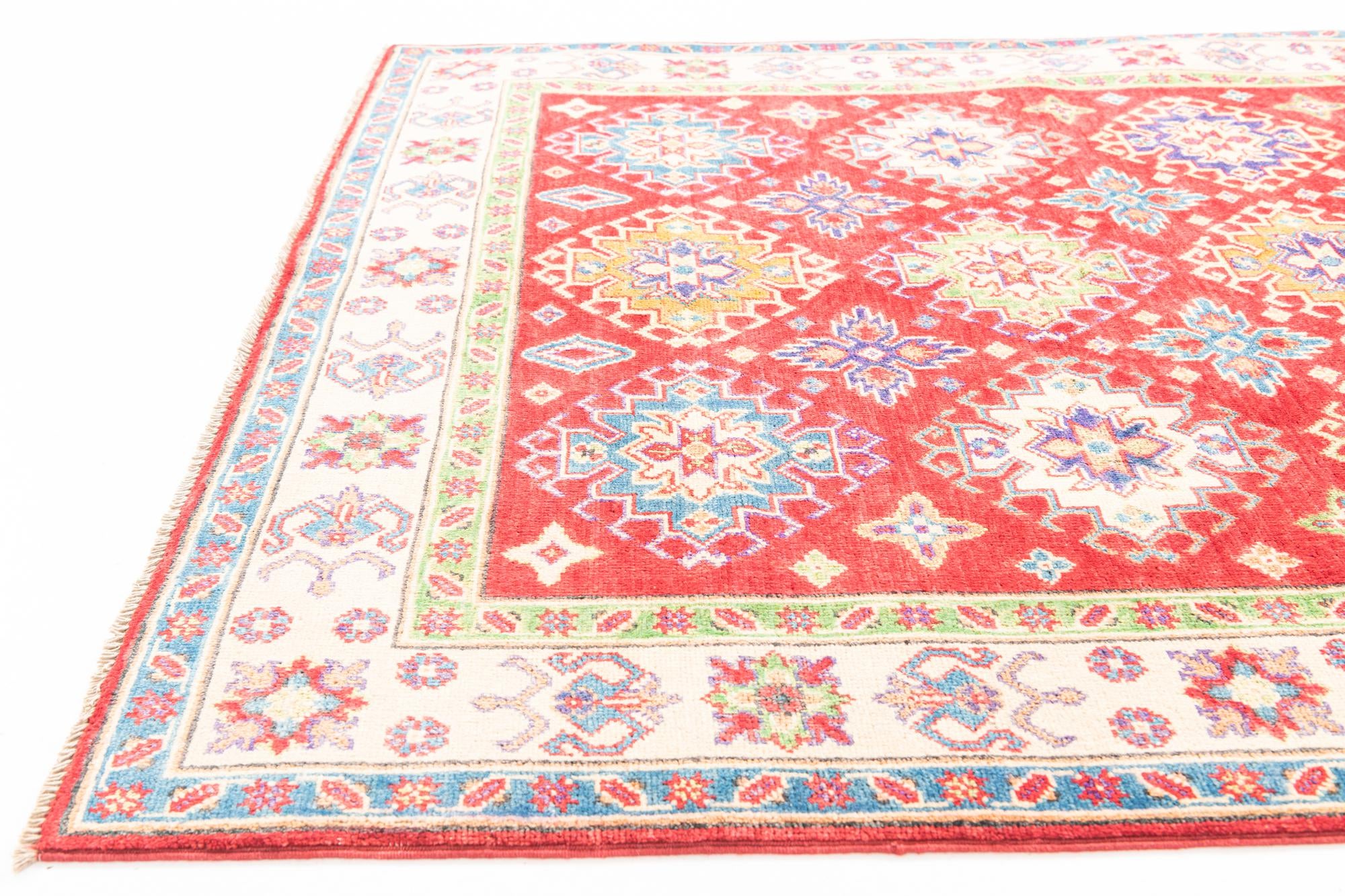5' x 7' Hand Knotted Kazak Rug