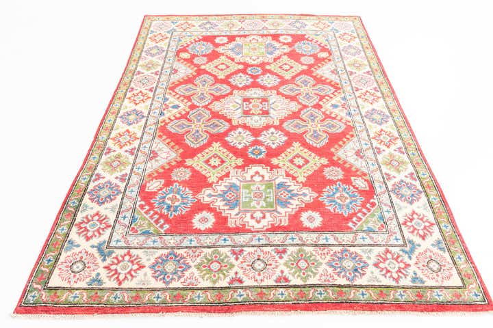 4' 10 x 7' 4 Hand Knotted Kazak Rug