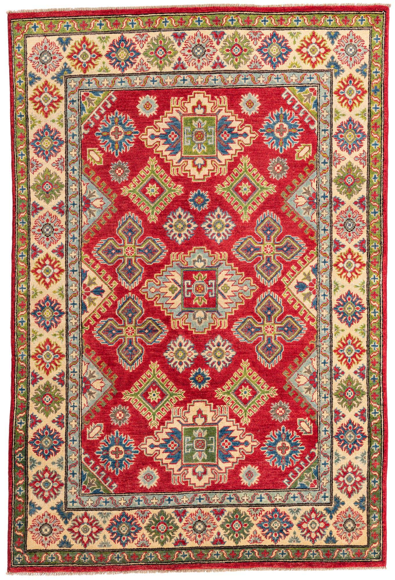 4' 10 x 7' 4 Hand Knotted Kazak Rug