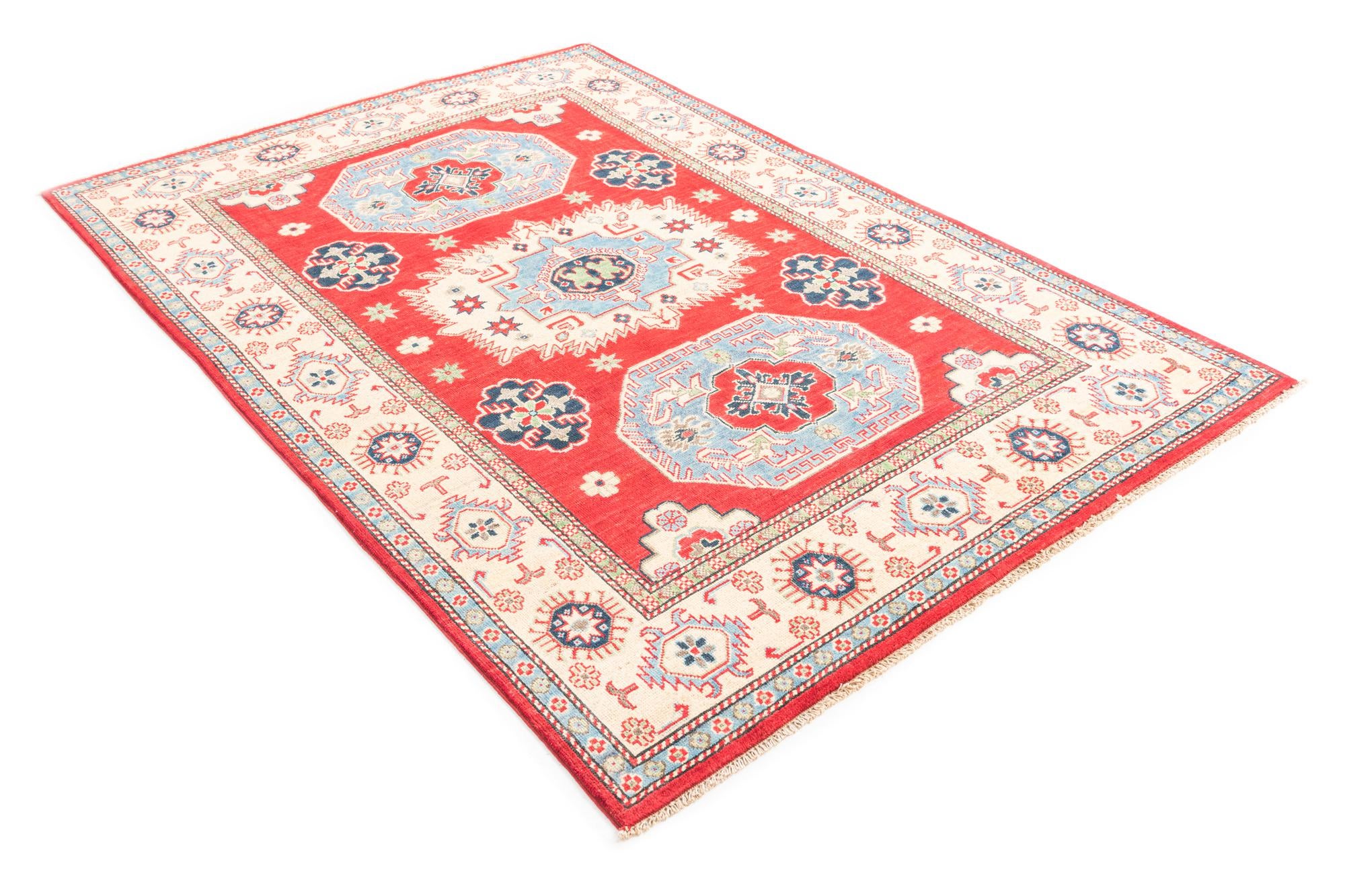 4' 9 x 7' Hand Knotted Kazak Rug