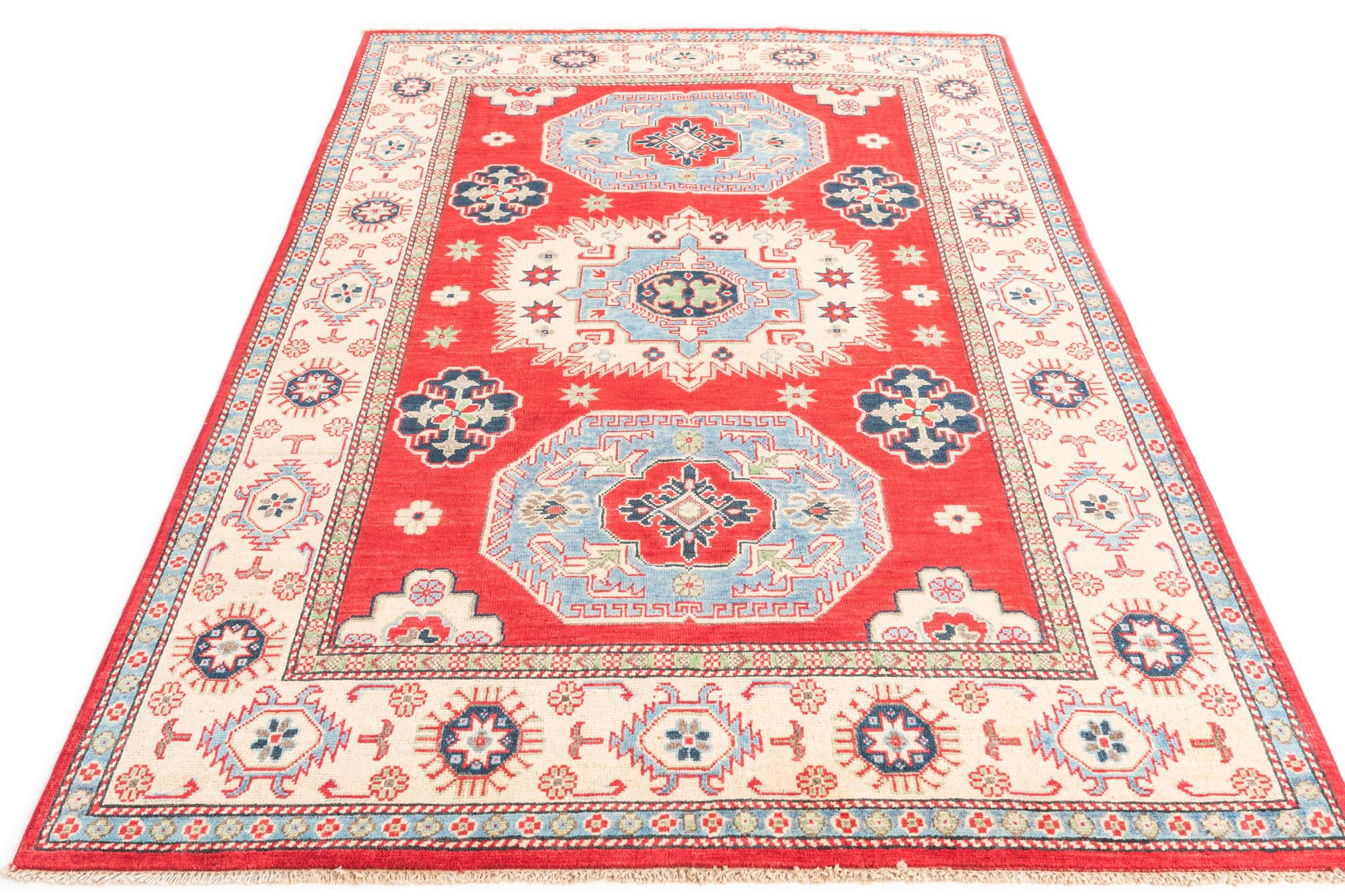 4' 9 x 7' Hand Knotted Kazak Rug