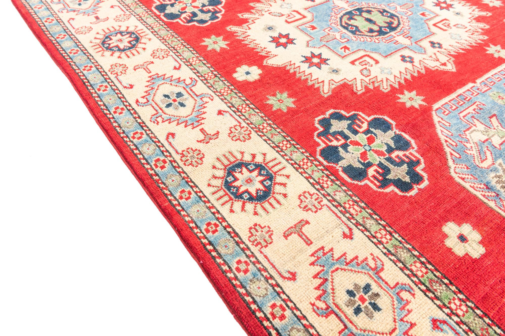 4' 9 x 7' Hand Knotted Kazak Rug