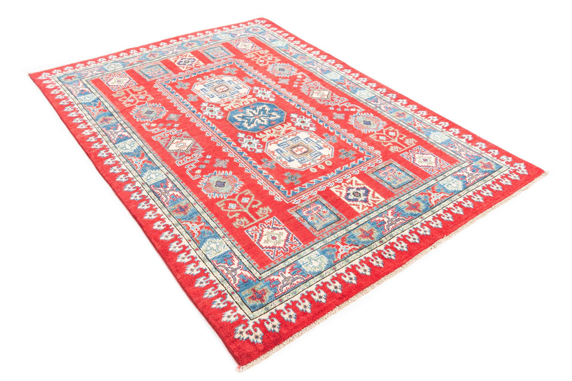 5' x 7' Hand Knotted Kazak Rug