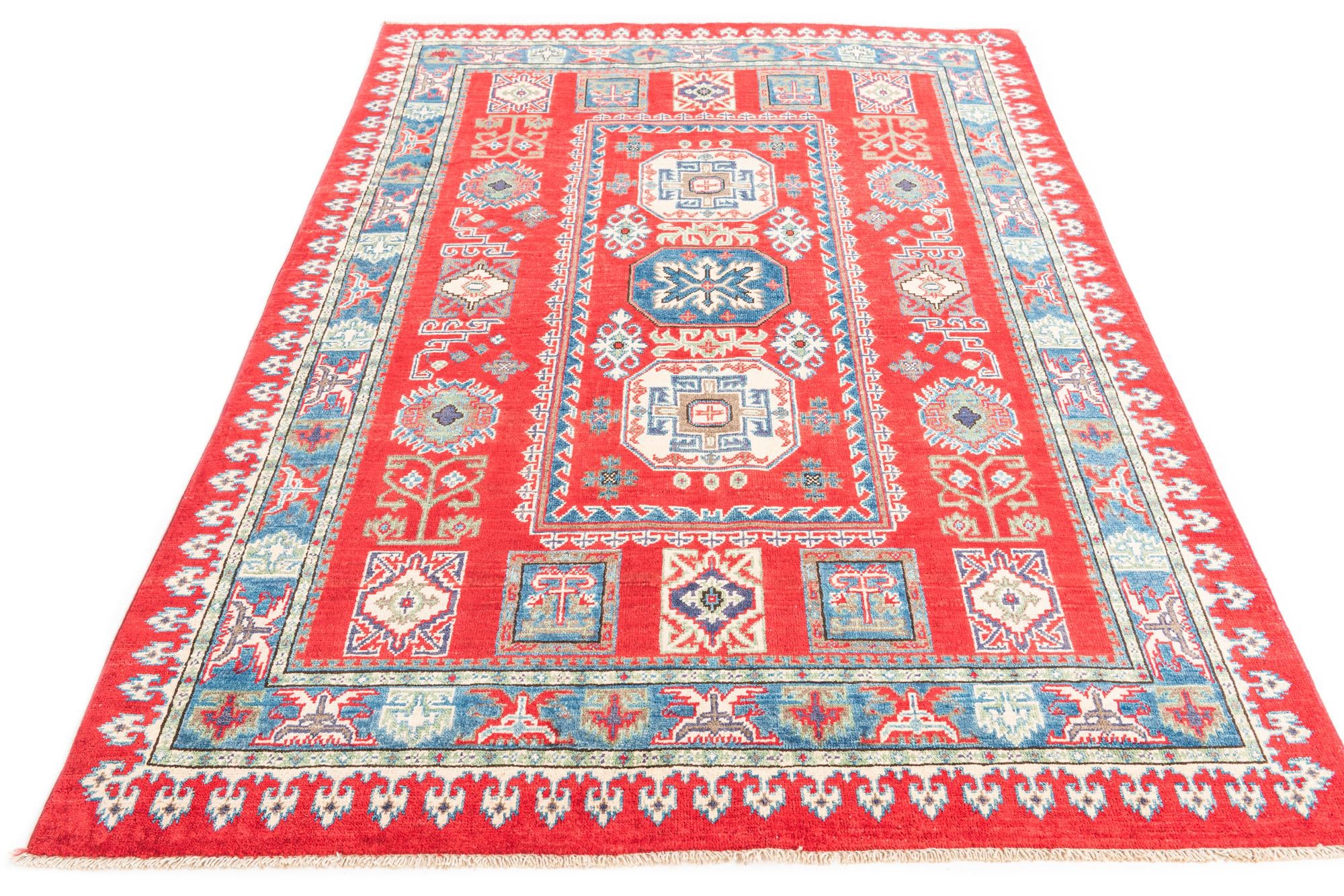 5' x 7' Hand Knotted Kazak Rug