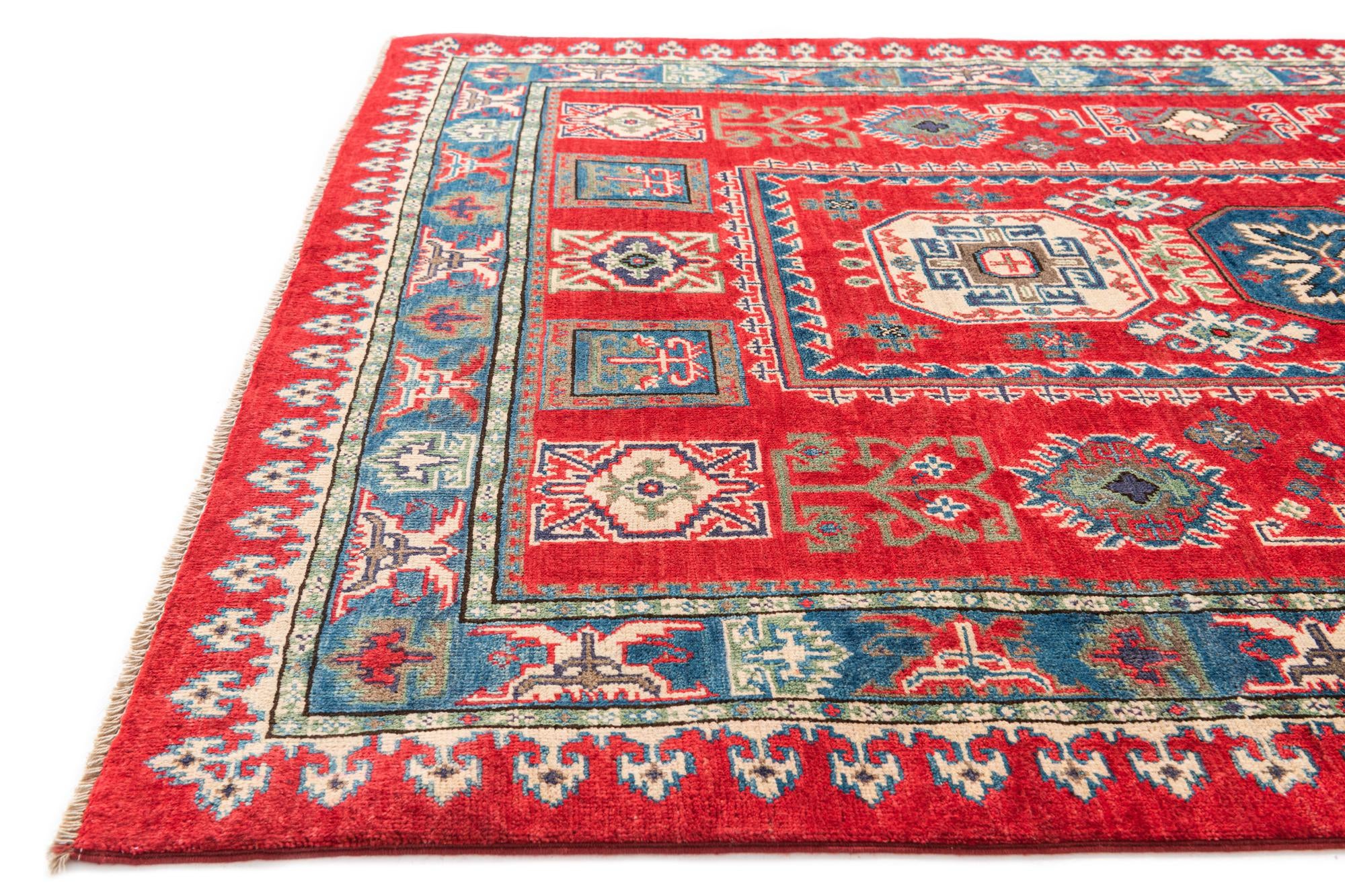 5' x 7' Hand Knotted Kazak Rug