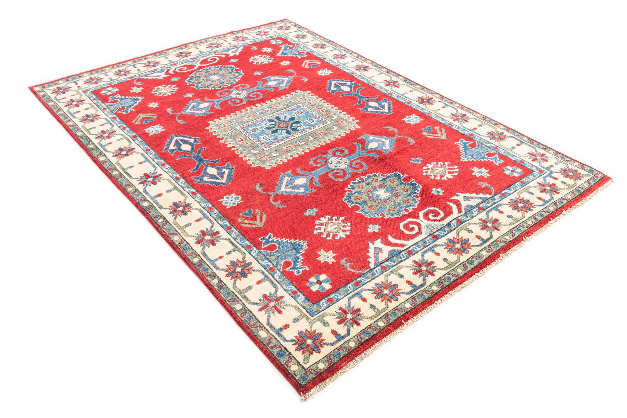 5' x 7' Hand Knotted Kazak Rug