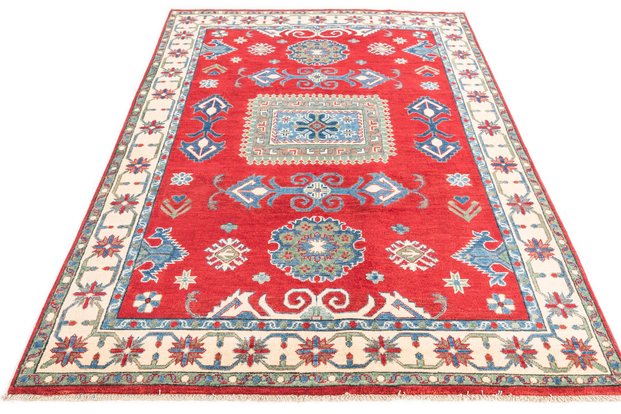5' x 7' Hand Knotted Kazak Rug