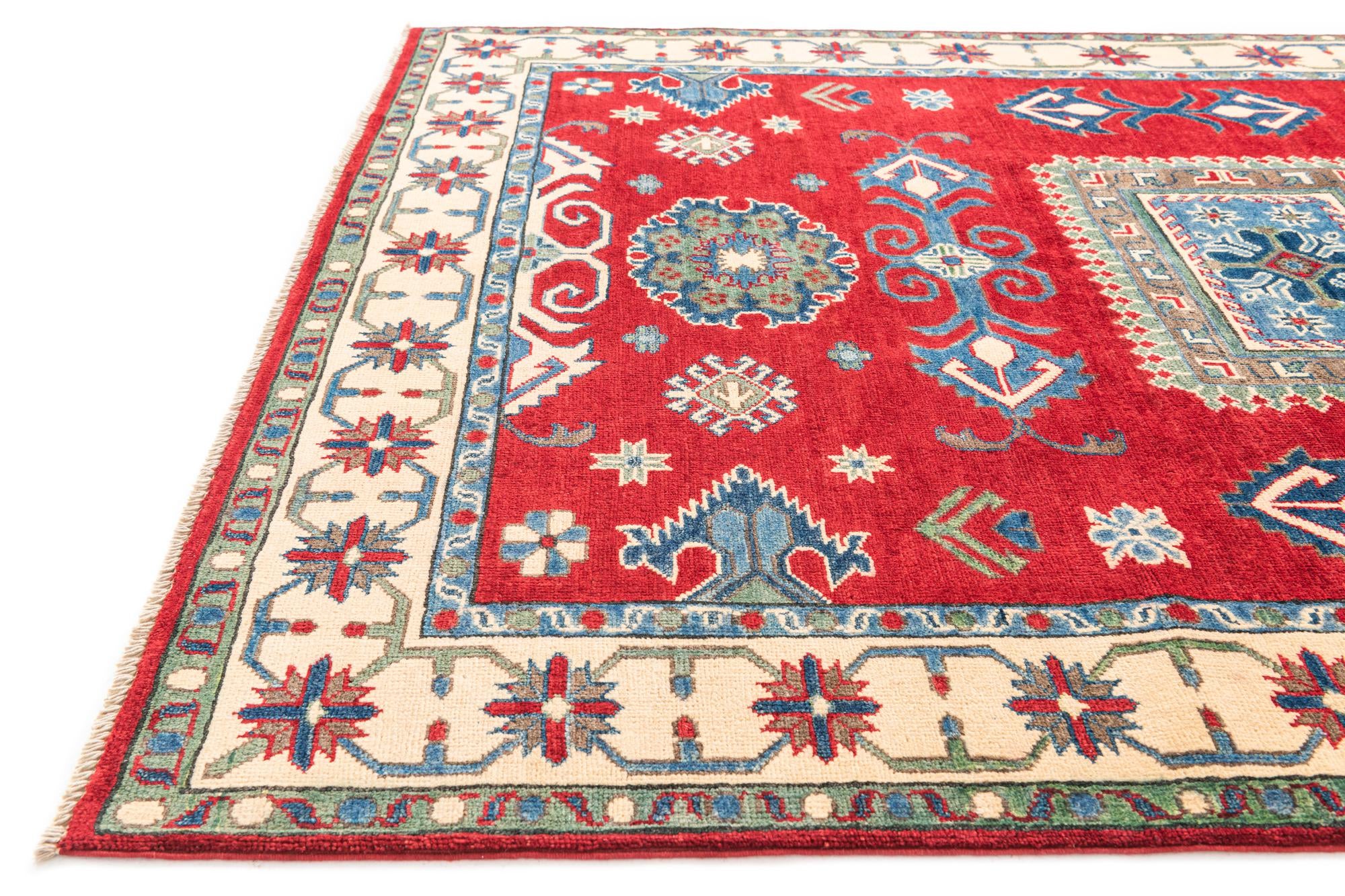 5' x 7' Hand Knotted Kazak Rug