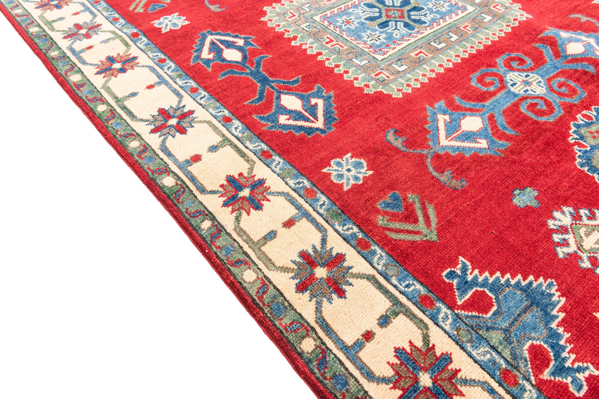 5' x 7' Hand Knotted Kazak Rug
