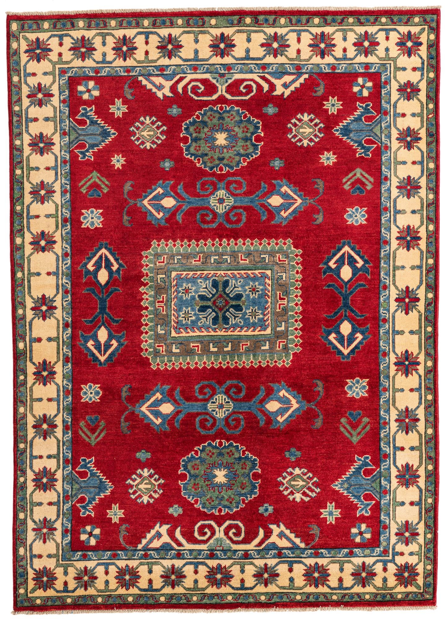 5' x 7' Hand Knotted Kazak Rug