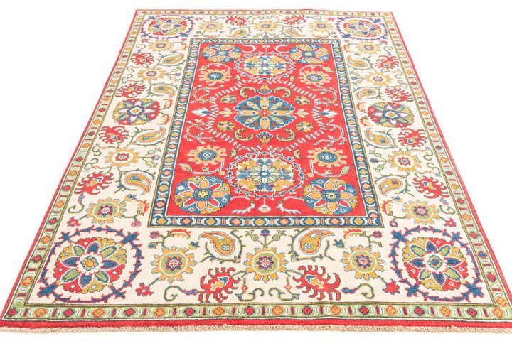 4' 10 x 6' 7 Hand Knotted Kazak Rug
