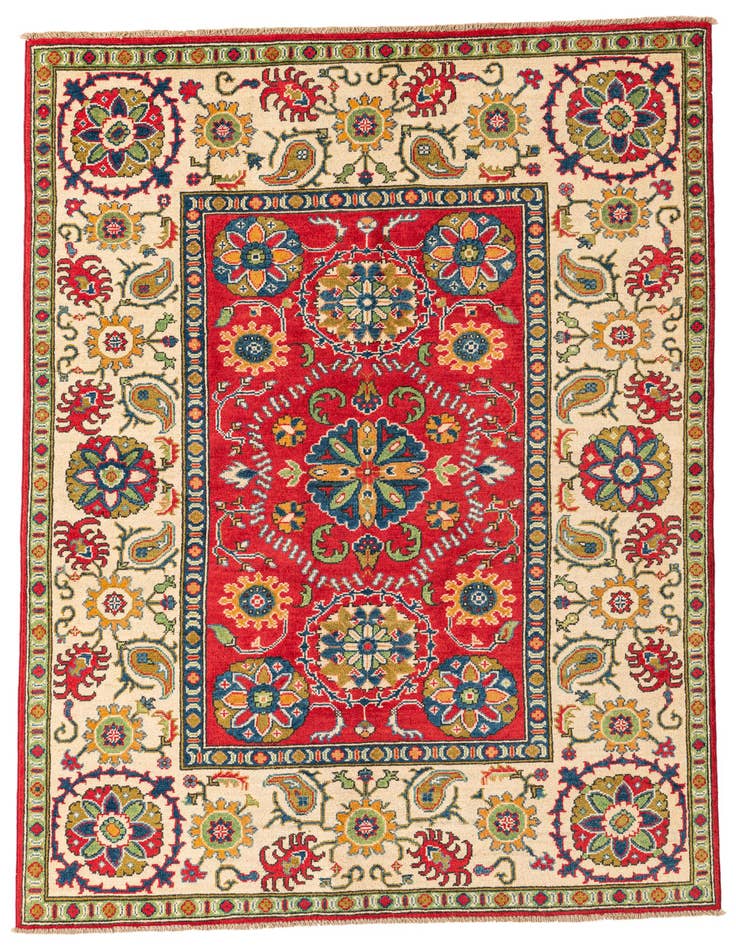 Detail image of 4' 10 x 6' 7 Hand Knotted Kazak Rug