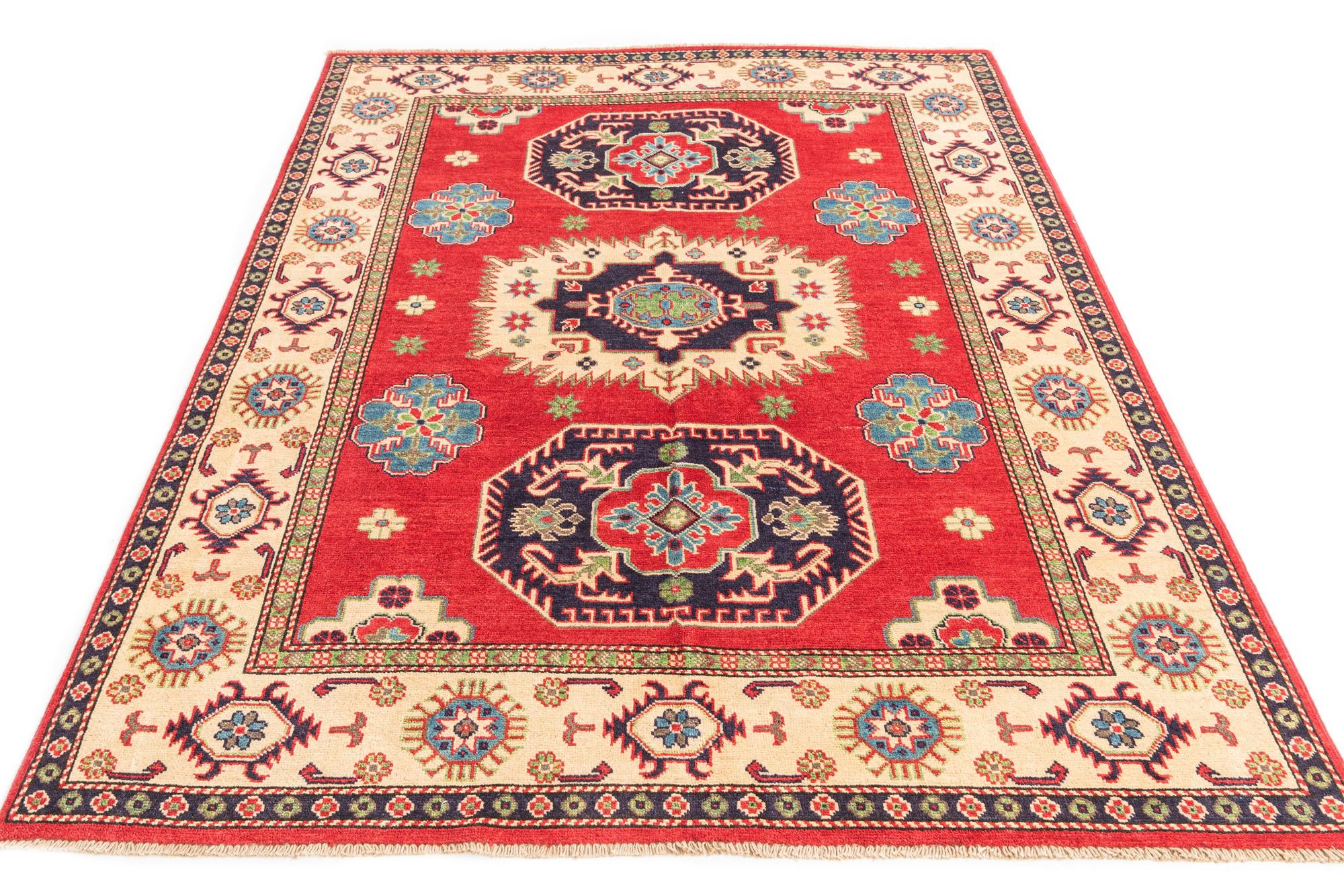 5' 1 x 6' 6 Hand Knotted Kazak Rug