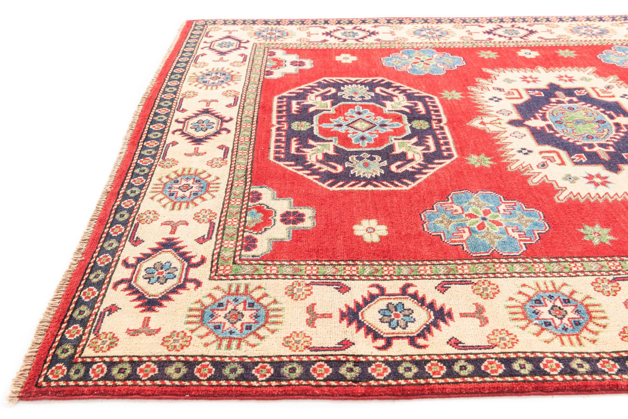 5' 1 x 6' 6 Hand Knotted Kazak Rug